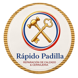 Logo de Rápido Padilla, reparación de calzado y cerrajería en Barcelona